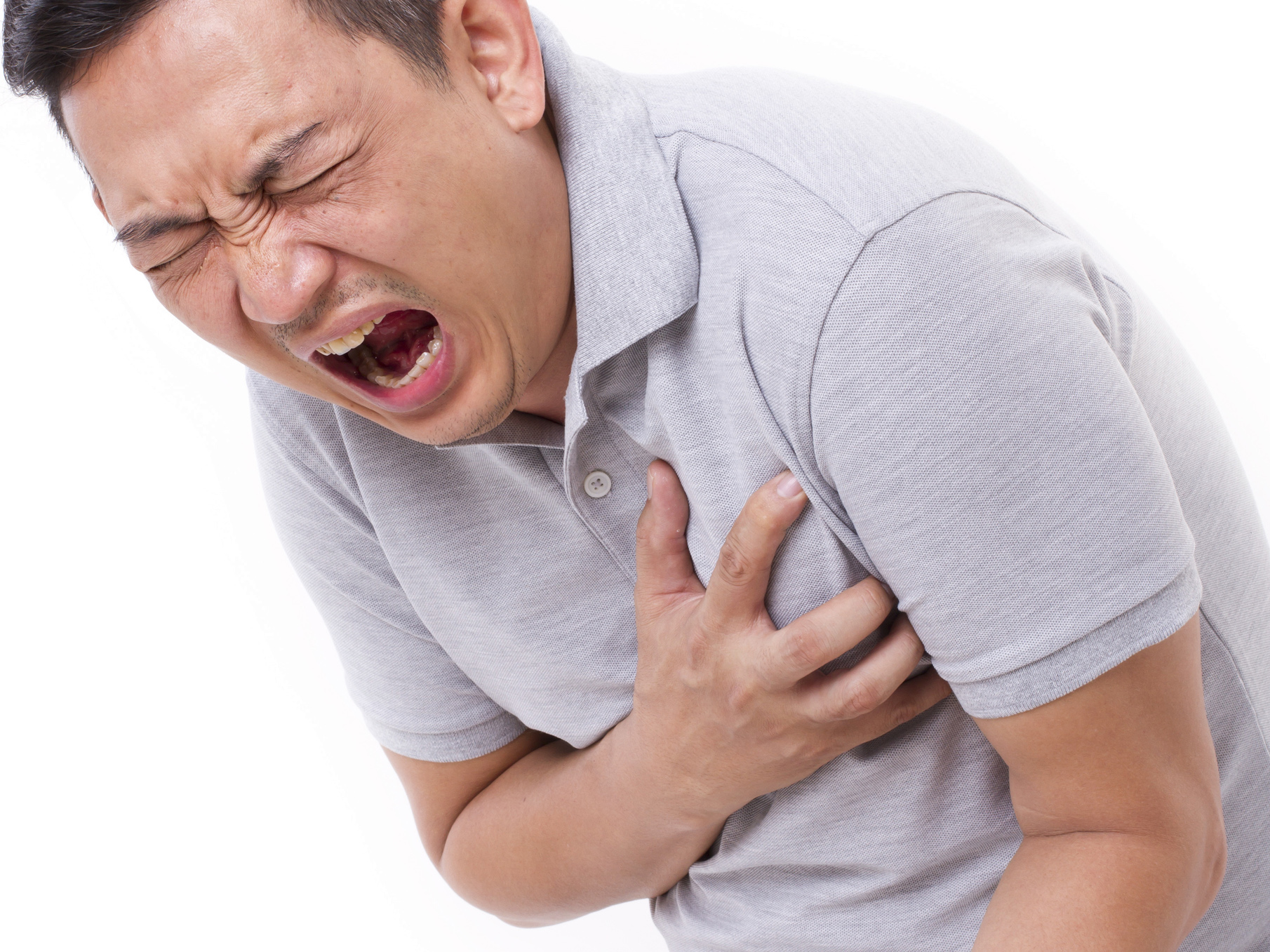 sick man suffering from heart attack